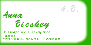 anna bicskey business card